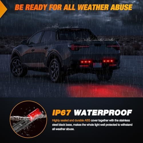 Nilight 14.2" 9 LED Trailer Light Bar Red Clearance Marker Rear Lights