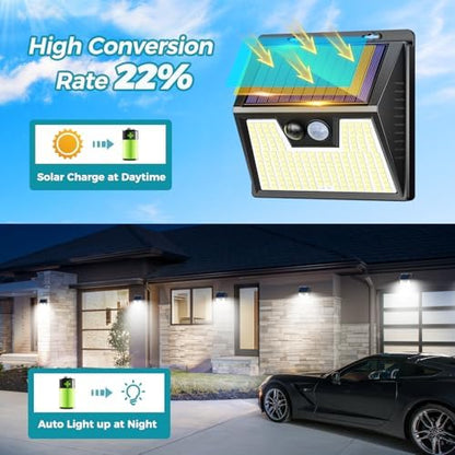Peasur Solar Lights Outdoor [10 Pack], Solar Motion Sensor Outdoor Lights, Security Light 3 Working Modes, Waterproof for Outside Garden Yard Fence
