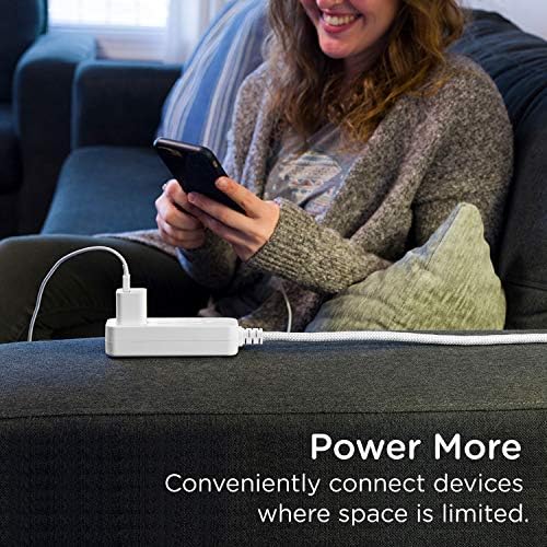 Cordinate 3 Outlet Power Strip 15 Ft Braided Extension Cord, 16 Gauge