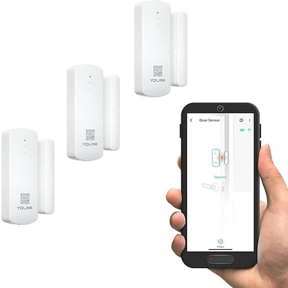 YoLink LoRa Smart Door & Window Sensor 3-Pack: Door Left-Open Reminders, up to 1/4 Mile Open-Air Range, up to 5 Year Battery Life, Alexa, IFTTT, Home Assistant
