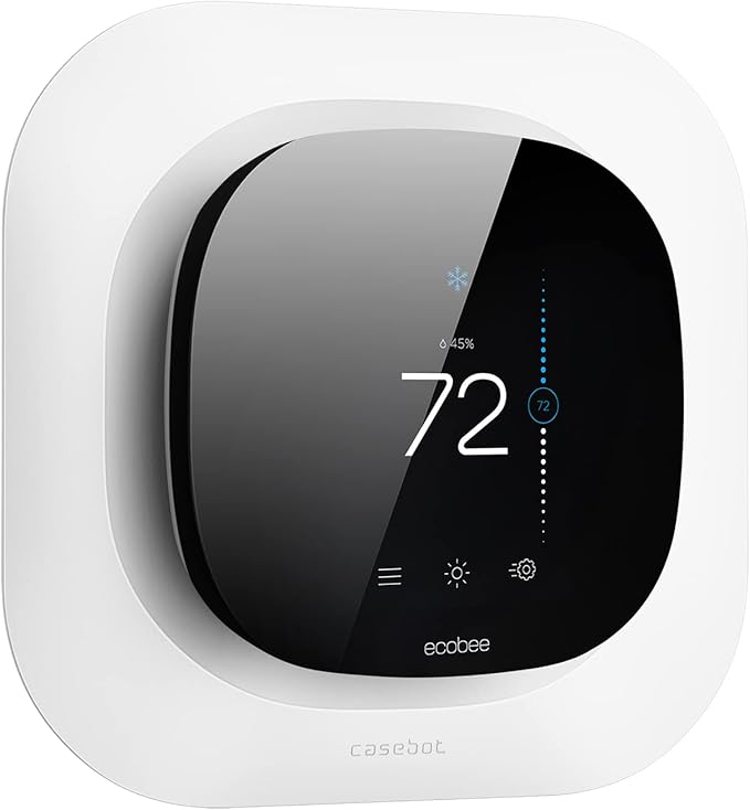 CaseBot Wall Plate for 2022 Ecobee Smart Thermostat Premium & 2022 Ecobee Smart Thermostat Enhanced, Practical and Stylish Trim Kit Bracket Mount Cover, Easy Installation, White