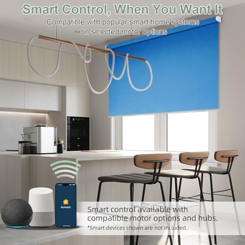 ZSHINE Motorized Blackout Roller Shades Remote Control Rechargeable(82010w)