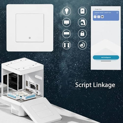 1 Way Smart Scene Switch Timing Controller Remote Control AC 100-240V for Light Curtain Grey Compatible with Smart Home Systems (White)