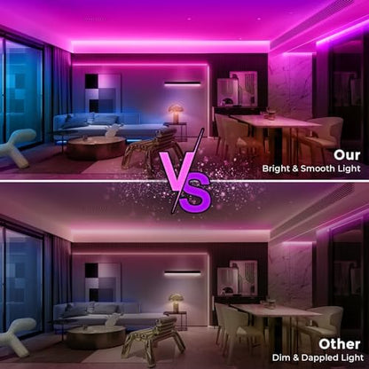 LED neon Lights,50FT RGB Neon Rope Lights,with Remote Control/APP Control,Music Sync,Timer Function,IP67 Waterproof Flexible Neon Strip Lights,for Bedroom Gaming Outdoors Decor