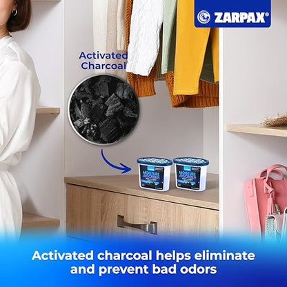 ZARPAX Moisture Absorber Activated Charcoal 10.5 oz - Set of 15