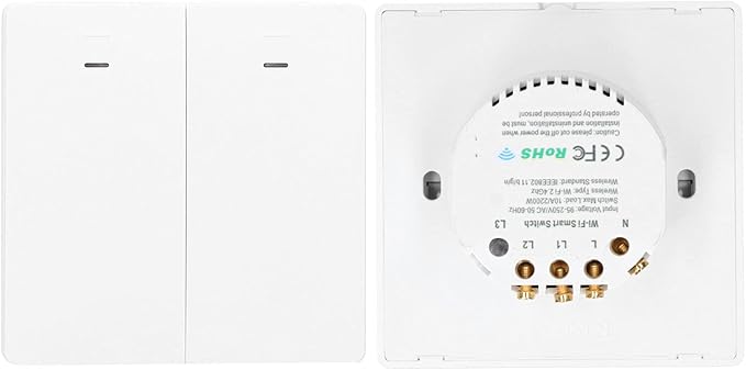 Wireless WiFi Smart Switch for Power Distribution 2200W Compatible with Google Home IFTTT Roqi and iOS Siri - Impact ABS Material for Multi Scene Control Applications