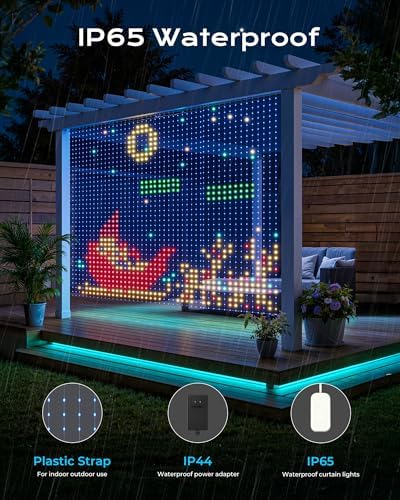 SmartDawon 1040 RGB LED Smart Curtain Lights with APP Control, 9.8x6.6Ft