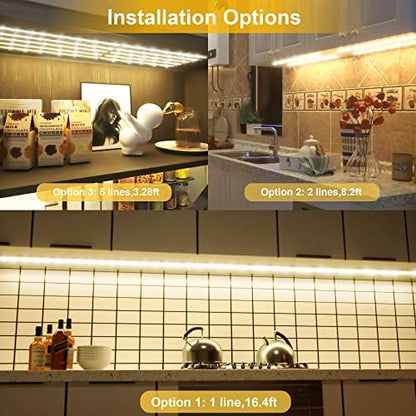LAFULIT 10 PCS 20in Under Cabinet Lighting Kit, 4000K