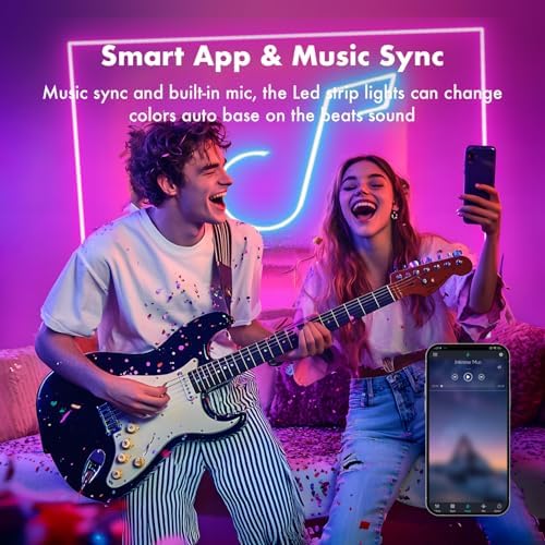 Neon Rope Lights,65.6FT RGB LED Strip Lights, App Control, IR Remote, Music Syncing, Outdoor IP67 Waterproof, Flexible Strip Cuttable for Bedroom, Gaming, Party(2 Rolls of 32.8FT)
