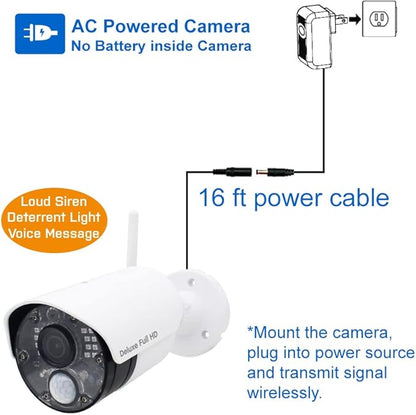 CasaCam GuardianCam Deluxe | AC Powered 1080p Night Vision Camera for VS5802/VS5102A/VS5072/VS5002 Wireless Security System | Add-on Camera, Weather Proof, Two-Way Audio, Model VC5800
