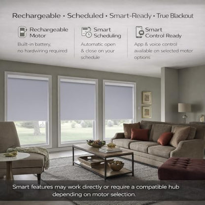 ZSHINE Motorized Blackout Roller Shades Remote Control Rechargeable(82010S)