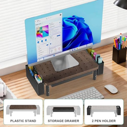 WALI Computer Monitor Stand with Storage and Pen Holder