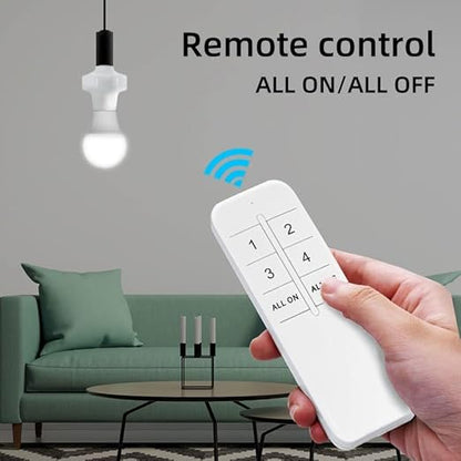 QIACHIP Wi-Fi Smart 2.4G Remote Control Light Socket E26 E27 Bulb Socket Adapter, eWeLink APP Remote Timing, Compatible with Alexa and Google