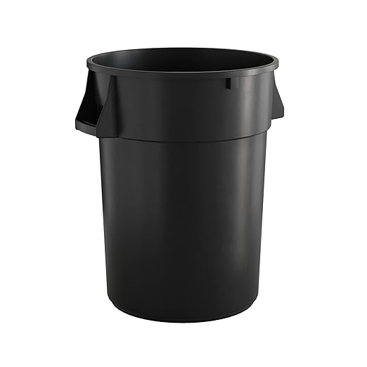 44 Gallon Black Round Commercial Trash Can, Heavy-Duty Food Grade NSF Certified, Perfect for Restaurant, Office, School, Garage, Backyard, Workshop, Warehouse