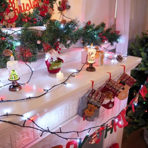 Connectable 88Ft 240LED Christmas String Lights Outdoor Indoor, Red&White
