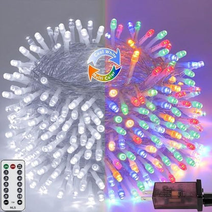 100 LED Connectable String Lights, 33FT Christmas Lights Outdoor Indoor