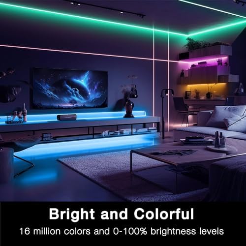 DAYBETTER Smart WiFi Led Lights, Phone App Controlled, Compatible with Alexa and Google Assistant, Timer Schedule, RGB Strip Color Changing Décor for Bedroom Party Kitchen, 25ft
