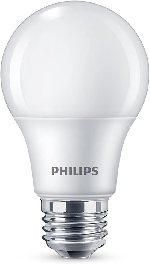 PHILIPS LED 40W A19 4-Pack Basic Soft White (2700K) 450 Lumen (6.5W = 40W) Frosted Flicker-Free Light Bulbs