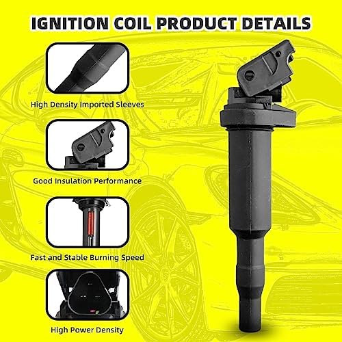 Set of 6 Ignition Coils Pack UF592 0221504470 & 6 PCS Iridium Spark Plugs