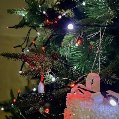 Connectable 88Ft 240LED Christmas String Lights Outdoor Indoor, Red&White