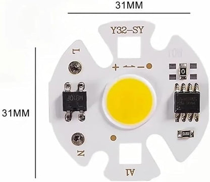 6Pcs Lampada Smart IC LED COB Chip 3W 5W 7W 9W 220V Y32 for DIY LED Light Bulb Downlight Spotlight Need Not Lighting Transformer(White Light,220V_3W)