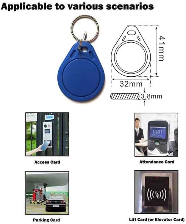 10 PCS 13.56 MHz UID Writable Rewritable Clone IC Smart Keychain, Compatible with MIFARE Classic 1K, RFID Blank Tag for Access Control Key Tag Rewritable (10 PCS)