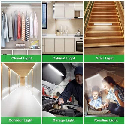 goodland 160 LED Closet Lights Motion Sensor Under Cabinet Lights Indoor Lighting 3000mAh Battery Powered Light Bar Dimmable Rechargeable Closet Light for Kitchen, Wardrobe, Stairs(1 Pack)