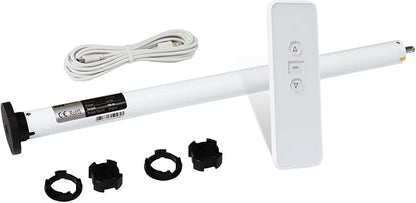 MING CHEN Smart Tubular Motors for 1.4"(36mm) 1.5"(38mm) Shade Tube Rechargeable Motorized Blinds Motor and RF Remote Control for Windows Shade Compatible with Alexa Google via HUB (2 Driver Crowns)