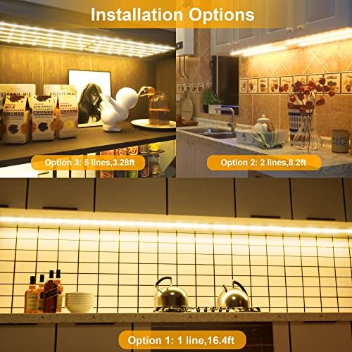 LAFULIT 10 PCS 20in Under Cabinet Lighting Kit, 2700K