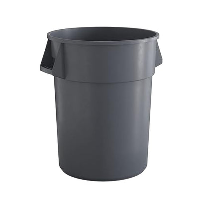 55 Gallon Gray Round Commercial Trash Can, Heavy-Duty Food Grade NSF Certified, Perfect for Restaurant, Office, School, Garage, Backyard, Workshop, Warehouse