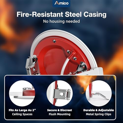 Amico 12 Pack 4 Inch Fire Rated LED Recessed Light, 2 HR Fire Rating, 5CCT