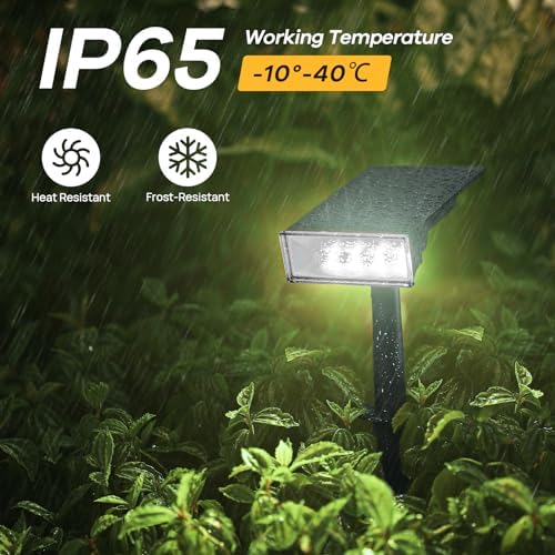 Consciot Solar Spot Lights Outdoor, Cool White, 170° Wide Beam