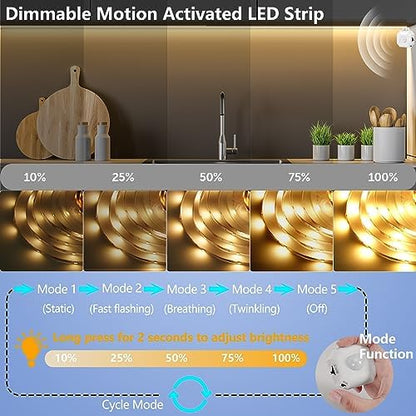 Under Bed Lights Motion Sensor LED Strip Stair Night Lighting Indoor 16.4ft