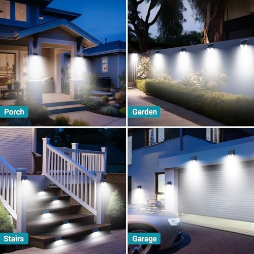 Peasur Solar Lights Outdoor [10 Pack], Solar Motion Sensor Outdoor Lights, Security Light 3 Working Modes, Waterproof for Outside Garden Yard Fence