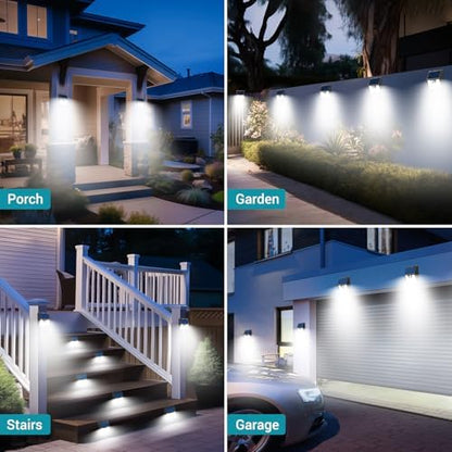 Peasur Solar Lights Outdoor [10 Pack], Solar Motion Sensor Outdoor Lights, Security Light 3 Working Modes, Waterproof for Outside Garden Yard Fence