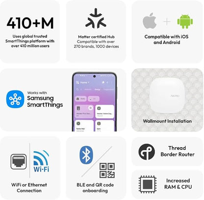 Aeotec Smart Home Hub2 - V4, Works as a SmartThings Hub, Zigbee, Matter Gateway, Compatible with Alexa, Google Assistant, WiFi (No Z-Wave)