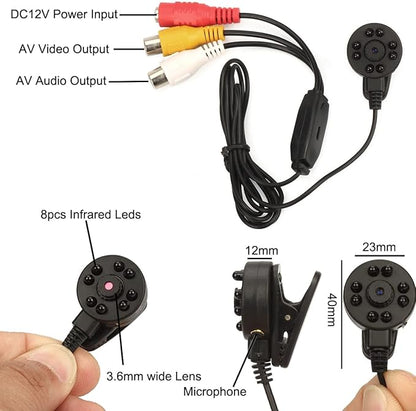 Vanxse® CCTV Mini Security Camera Hd 3.6mm 90degree 1000tvl 8PCS Infrared IR LEDs Night Vision Indoor/Outdoor Mini CCTV Surveillance Camera