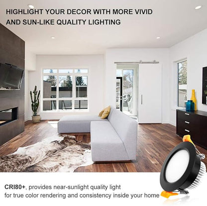 YGS-Tech 2 Inch LED Recessed Lighting, Dimmable Downlight 3W(35W Halogen Equivalent), CRI80, 4000K Natural White Ceiling Light with LED Driver(10 Pack)