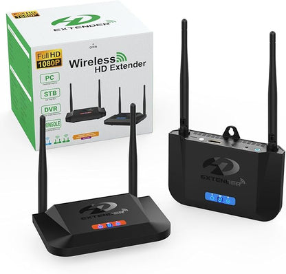 Wireless HDMI Transmitter and Receiver 4K Decoding 1080P 60HZ, 656 FT, HDMI Loop-Out, IR Extend, Dual Cooling Systems, 8 Channels, 1 TX to 3 RXS, Streaming from STB,PC,CCTV to TV,Projector,Monitor