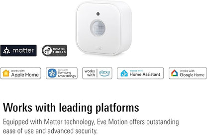 Eve Motion (Matter) 3-Pack – Smart Motion and Light Sensor, IPX3, Automatic Activation of Devices, Future-Proof, Works with Apple Home, Alexa, Google Home, SmartThings, requires Thread Border Router