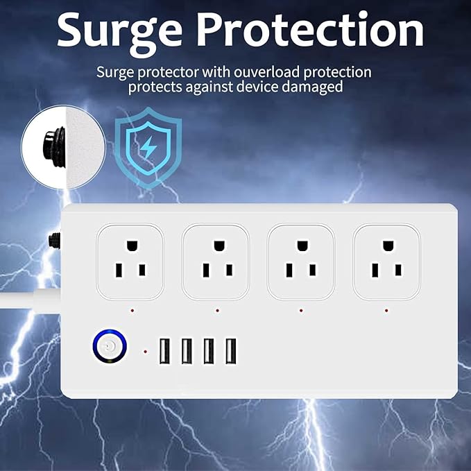 XENON ZigBee Power Strips, Voice/APP/Timer, 4 Individually Controlled Outlets, Compatible with Alexa Google Home, Need ZigBee Gateway Hub