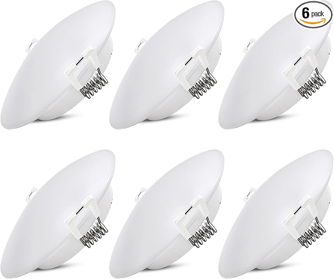 4.5inch RV LED Recessed Down Light, 12V LED RV Puck Light, 3500K Warm White, 12Volts Interior Light for RV Boat Trailer Camper Motorhome Truck, 6Packs