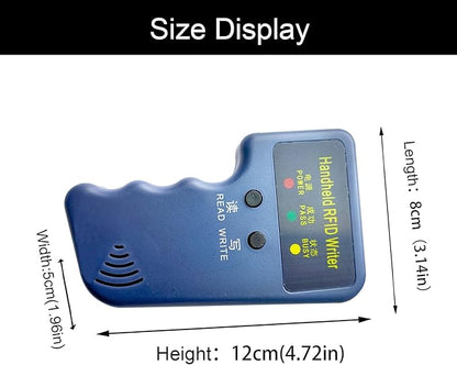 Handheld 125khz Copier RFID Smart ID Card Duplicator Used for T5577 or EM4305+5pcs NO.2T5577 Keychains +5PCS T5577 Cards