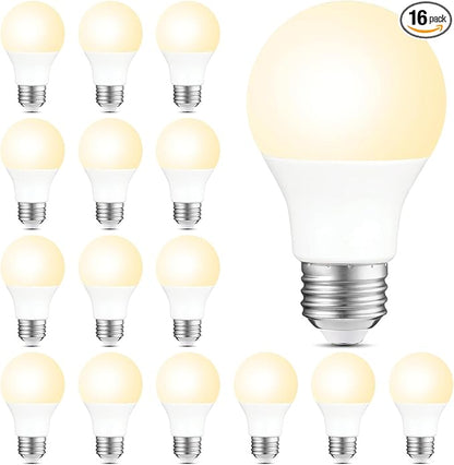 Sigalux 16 Pack A19 LED Light Bulbs, 60W Equivalent Soft White 2700K, 750 Lumens Non-Dimmable, Energy-Saving 8.5W E26 Medium Base Bulbs, Long-Lasting Home Lighting for Bedroom Living Room