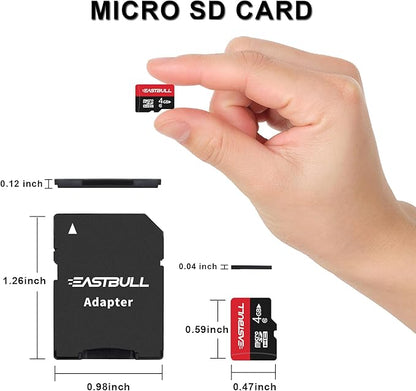 EASTBULL 4GB 10-Pack of Micro SD Card, 4GB SD Cards Pack Full HD Video 90MB/s UHS-I U1 Micro SDHC Class 10 for Surveillance Security Cam (10 Units and 2 Adapters)