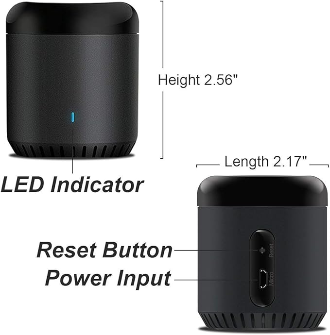 Broadlink WiFi Smart Home Hub RM Mini 3 (2.4 GHz Wi-Fi Only) IR Automation Learning Universal Remote Control for TV Compatible with Alexa, Google Home, IFTTT
