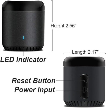 Broadlink WiFi Smart Home Hub RM Mini 3 (2.4 GHz Wi-Fi Only) IR Automation Learning Universal Remote Control for TV Compatible with Alexa, Google Home, IFTTT
