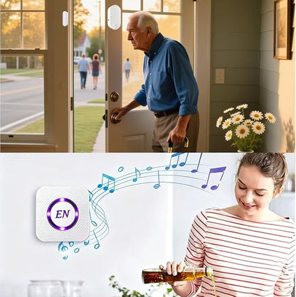 Wireless DoorBell Chime, Door Sensor Alarm When Open for Kids Safety, Home and Business, 500 FT Range, 58 Ringtones, 5 Adjustable Volume, On/Off Switch