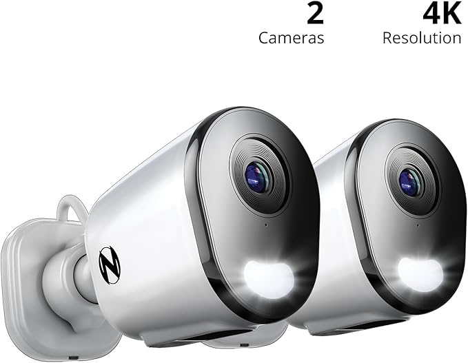 Night Owl Plug-in Wireless 4K HD Indoor/Outdoor Deterrence Camera with 2-Way Audio (2 Camera)