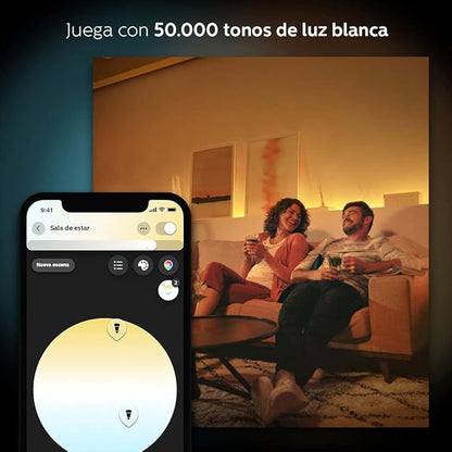 Philips Hue White Ambiance 2-Pack A19 LED Smart Bulb, Bluetooth & Zigbee Compatible (Hue Hub Optional),Compatible with Alexa & Google Assistant – A Certified for Humans Device (Renewed)
